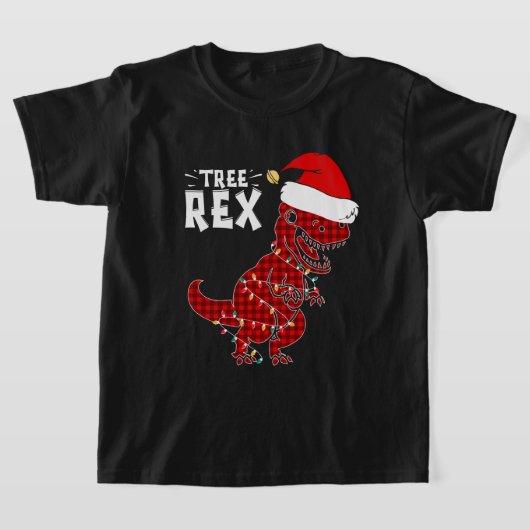 Grappig kerstfeest Dinosaur Tree Rex T-Shirt (Laagn)