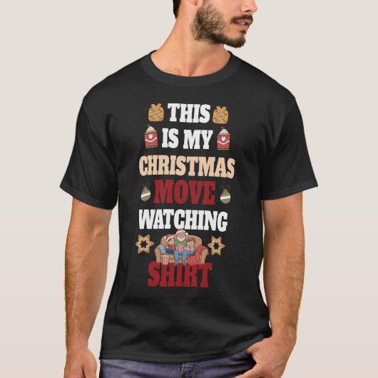 Grappig kerstfeest Dit is mijn kerstfilm Watchin T-shirt (Voorkant)