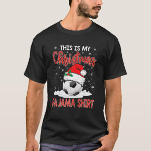 Grappig kerstfeest Dit is mijn kerstpajama voetbal T-shirt
