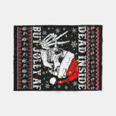 Grappig kerstfeest Dode Binnenkant Skelet Schedel Fleece Deken (Voorkant (Horizontaal))