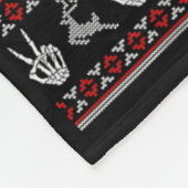 Grappig kerstfeest Dode Binnenkant Skelet Schedel Fleece Deken (Hoek)
