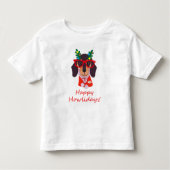 Grappig kerstfeest Doxie Dachshund Cute Kinder Shirts (Voorkant)