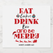 Grappig kerstfeest-Drink-bier zijn prettige homepa Bier Etiket (Enkel label)