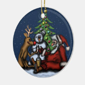 Grappig kerstfeest drink boomversiering keramisch ornament (Links)