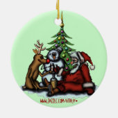 Grappig kerstfeest drink boomversiering keramisch ornament (Achterkant)