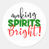 Grappig kerstfeest drink feestdag ronde sticker (Voorkant)