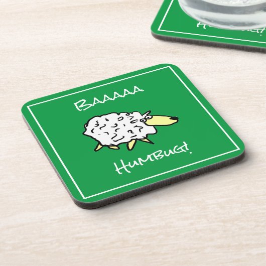 Grappig kerstfeest Drink Onderzetter met schapen (Linkerzijde)