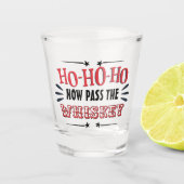 Grappig kerstfeest drink wie de WHISKEY passeert Shot Glas (Voorkant)
