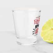 Grappig kerstfeest drink wie er de rum passeert shot glas (Links)