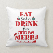 Grappig kerstfeest Eat Cookies Drink Wijn en wees