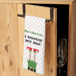 Grappig Kerstfeest Elf  Theedoek