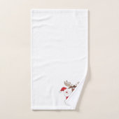 Grappig kerstfeest- en rendierentuin cartoon bad handdoek (Handdoek)