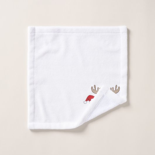 Grappig kerstfeest- en rendierentuin cartoon bad handdoek (Wasdoekje)
