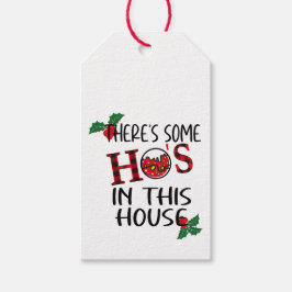 Grappig kerstfeest, er is een ho in dit Huis. Cadeaulabel