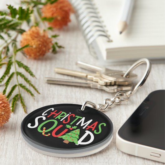 Grappig kerstfeest Familie Holiday Sleutelhanger (Voorkant Rechts)