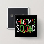 Grappig kerstfeest Familie Holiday Vierkante Button 5,1 Cm (Voorkant /achterkant)
