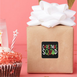 Grappig kerstfeest Familie Holiday Vierkante Sticker