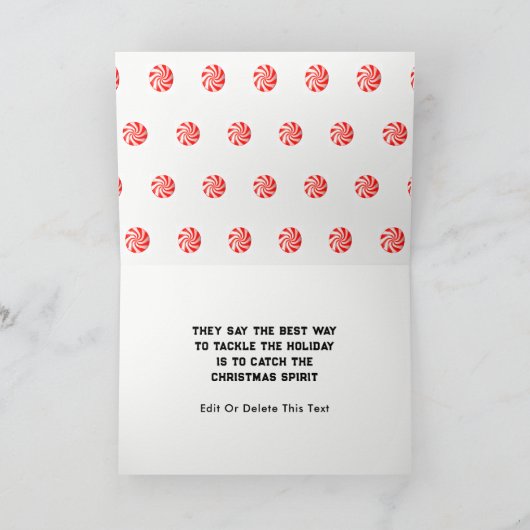 Grappig kerstfeest feestdagen kaart (Binnen)