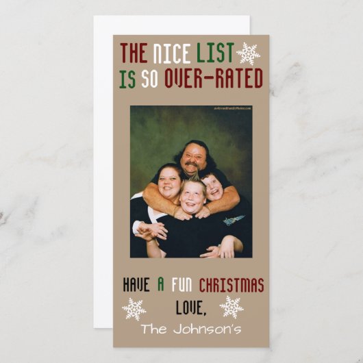 Grappig  kerstfeest feestdagenkaart (Voorkant / Achterkant)