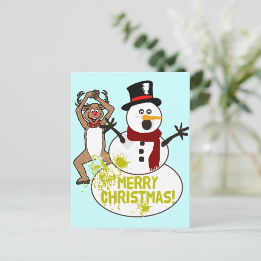 Grappig kerstfeest feestdagenkaart (Staand voorkant)