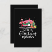 Grappig kerstfeest Flamingo Camper Gifts Informatiekaartje (Voorkant / Achterkant)