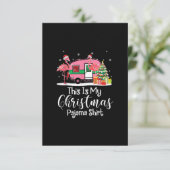 Grappig kerstfeest Flamingo Camper Gifts RSVP Kaartje (Staand voorkant)