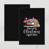 Grappig kerstfeest Flamingo Camper Gifts RSVP Kaartje (Voorkant / Achterkant)