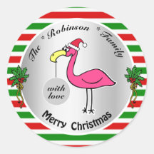 Grappig kerstfeest Flamingo Red en Green Cute Humo