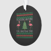 Grappig kerstfeest Flamingo Ugly KerstSweater Ornament (voorkant)