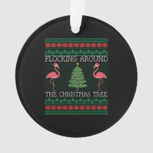 Grappig kerstfeest Flamingo Ugly KerstSweater Ornament