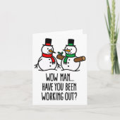 Grappig kerstfeest Funny Gym Bodybuilding Workout  Kaart (Voorkant)