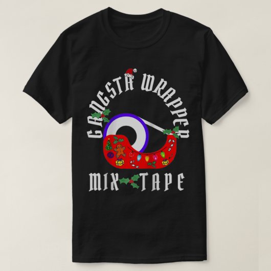 Grappig kerstfeest Gangsta Wrapper Mi-tapeontwerp  T-shirt (Design voorkant)