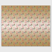 Grappig kerstfeest Gevist ♫ Catfish Kerstgoud Cadeaupapier (Vlak)