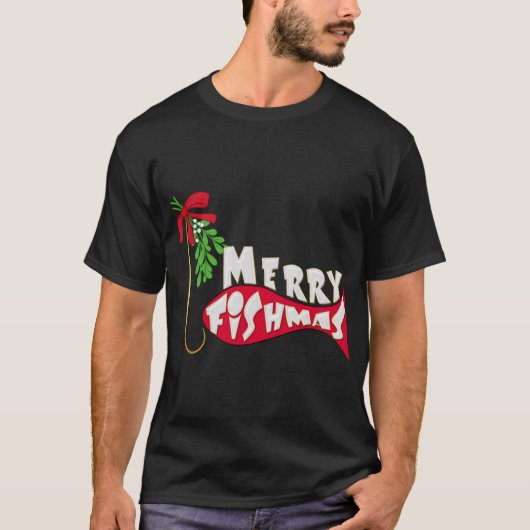 Grappig kerstfeest Gevist - Merry Fishmas T-shirt (Voorkant)