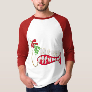 Grappig kerstfeest Gevist Shirt - Merry Fishmas