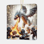 Grappig Kerstfeest: Gingerbread Dragon On the Loos Keramisch Ornament (Links)