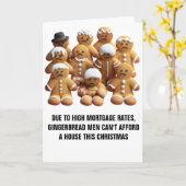 Grappig Kerstfeest: Gingerbread Mannen zijn dakloo Kaart (Gele Bloem)