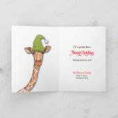 Grappig kerstfeest Giraffe Feestdagen Kaart (Binnen)