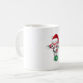 Grappig kerstfeest Giraffe, Giraffe kerstmis Koffiemok (Voorkant links)