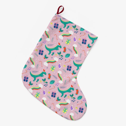 Grappig kerstfeest grote kerstsok (Voorkant (Hangend))