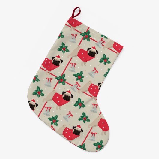 Grappig kerstfeest grote kerstsok (Voorkant (Hangend))