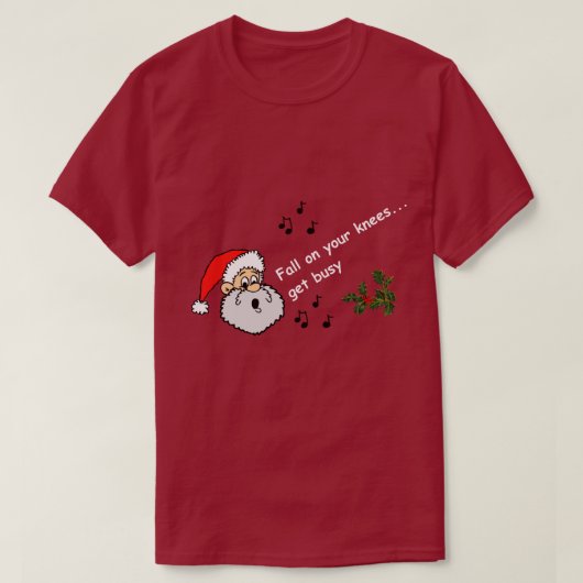 Grappig kerstfeest Herfst op je knieën T-shirt (Design voorkant)