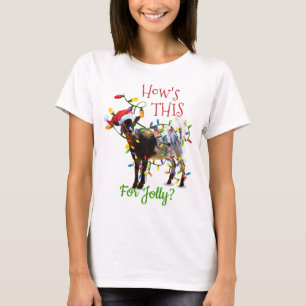 Grappig kerstfeest: hoe is dit voor Jolly Goat? T-shirt