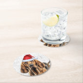 Grappig kerstfeest Hondenliefhebber Holiday Ronde Kartonnen Onderzetter (Insitu)