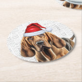 Grappig kerstfeest Hondenliefhebber Holiday Ronde Kartonnen Onderzetter (Gebogen)