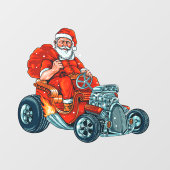 Grappig kerstfeest, hot-routelijnen, kerstman raamsticker (Vel)