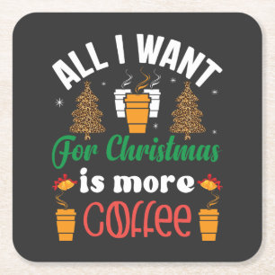 Grappig kerstfeest, ik wil alleen maar meer koffie kartonnen onderzetters