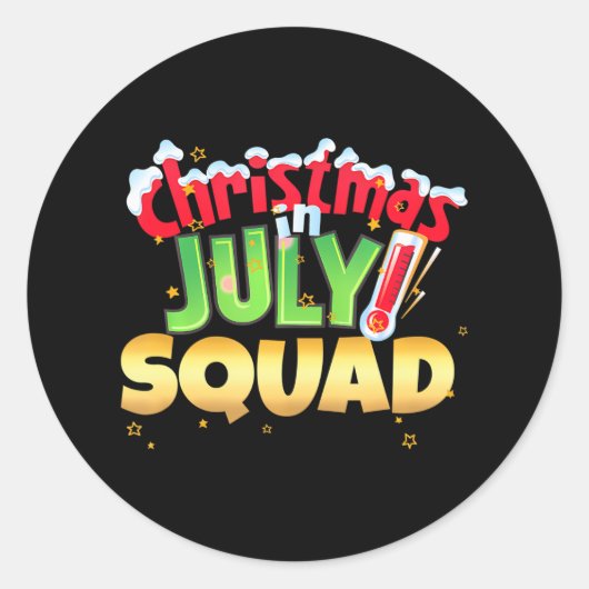 Grappig kerstfeest in de Kerstman van de Squad-zom Ronde Sticker (Voorkant)