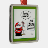 Grappig kerstfeest in de Optometrist Metalen Ornament (Rechts)