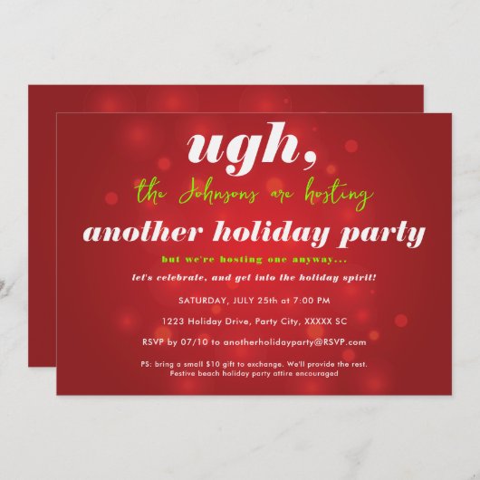 Grappig kerstfeest in juli feestdag kaart (Voorkant / Achterkant)